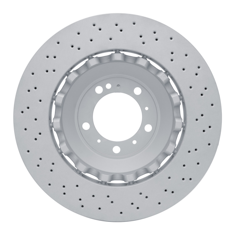 Porsche Cayman Brake Rotor (1) - Left Front - R1 Concepts - Drilled Carbon Alloy GeoMET - `16-`23